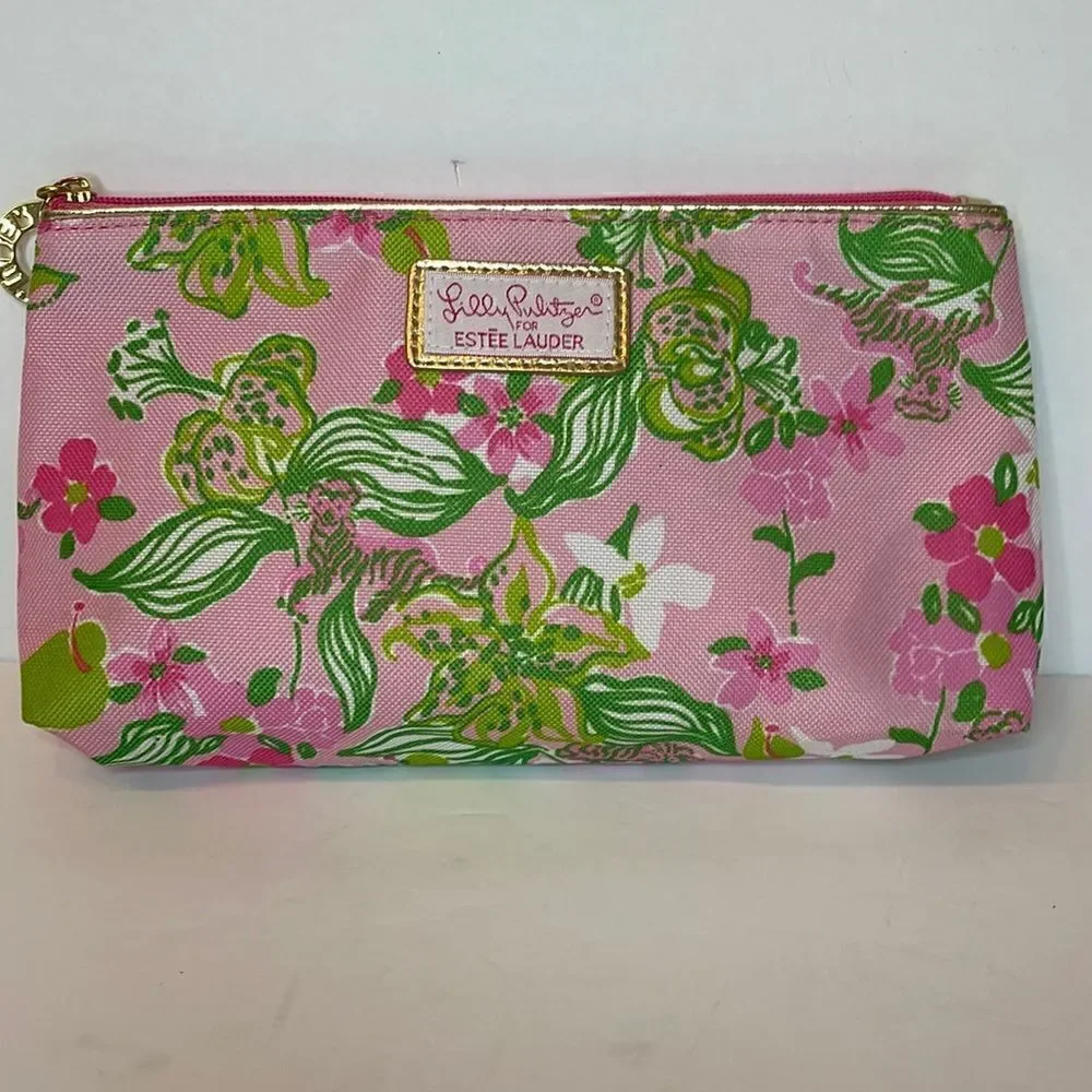 LILLY PULITZER X ESTEE LAUDER Tiger Print Cosmetic Zipper Pouch